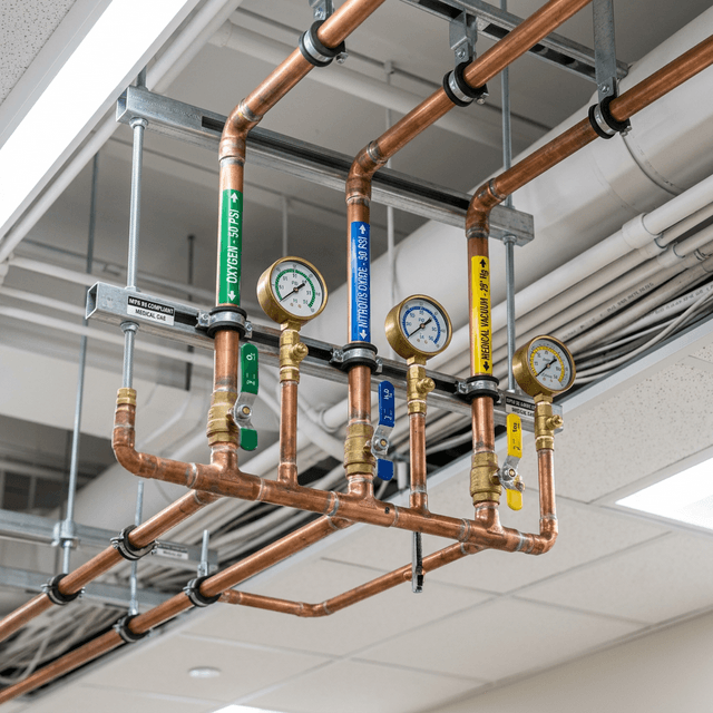 NFPA 99 medical gas installation by UDGOK certified team